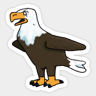 Cute Bald Eagle Drawing Sticker